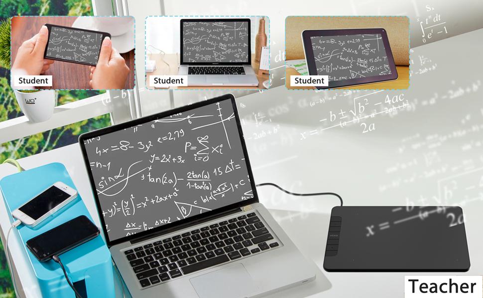 VEIKK Tablet de desenho VK640, tablet OSU de 6 x 4 polegadas com caneta sem bateria, tablet gráfico digital para Android, Windows, Mac, Chrome Linux, suporta função de inclinação, 6 teclas de atalho 28 VK640