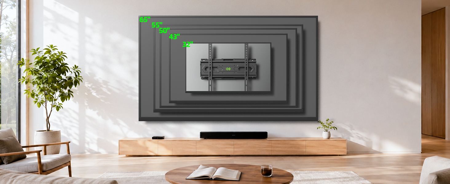USX MOUNT TV Wall Mount for 32-74 inch Flat Screen/LED/4K up to 110lbs, Full Motion TV Mount Bracket with Swivel & Tilt Articulating Dual Arms, Max VESA 400x400mm, Fits 12/16" Wood Studs