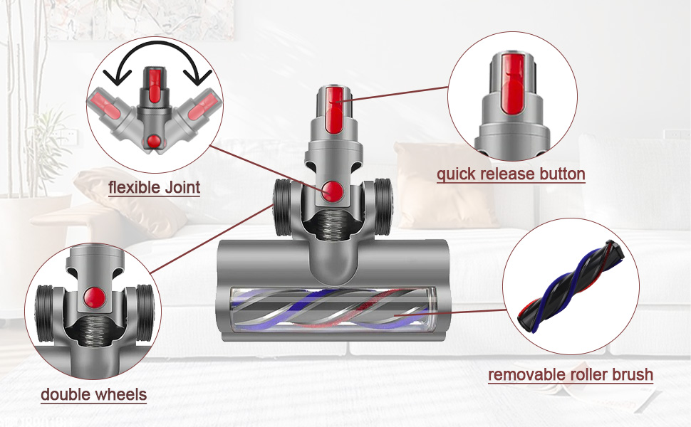SpeHiate Brush Head for Dyson V10 V7 V8 V11 V15, Replacement Motorized