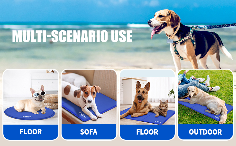 Gulokoka Dog Cooling Mats, 90x50cm Cool Mat for Dogs, NonToxic Gel Pet