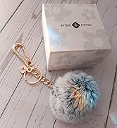 Pom Pom Fluffy Keyring Keychain by Miss Fong Soft Plush Charm Faux Fur Ball Keyring Car Keychain