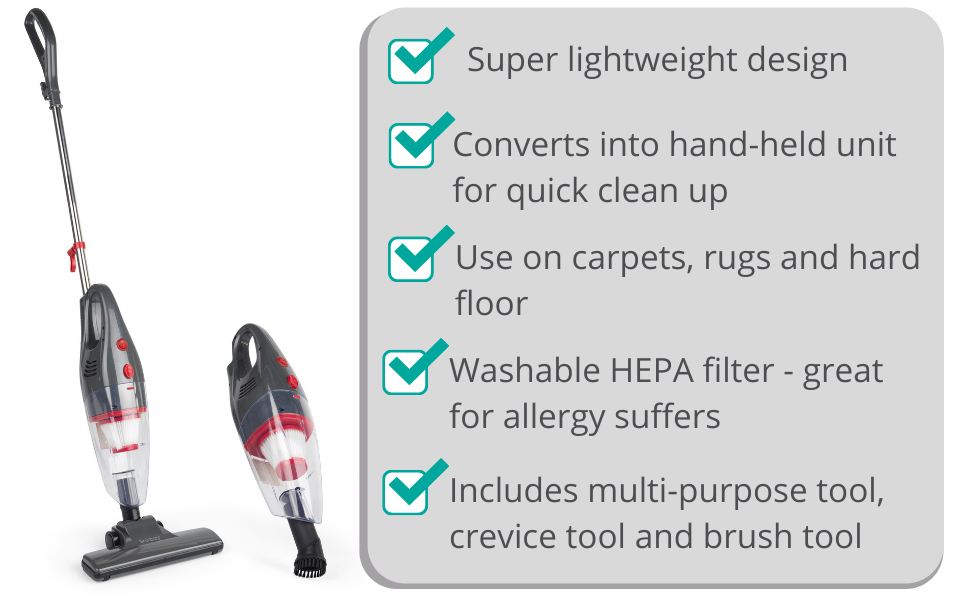 Beldray BEL0770NGRY 2in1 Multifunctional Stick & Handheld Vacuum