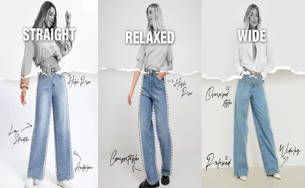 Ben Martin Women High Waist Stretchable Baggy Oversized Loose Fit Casual Wear Denim Jeans for Women