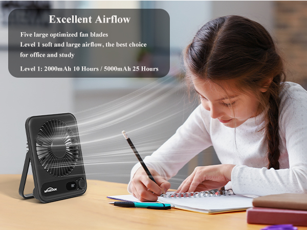 desktop small fan portable desk fans rechargeable battery mini travel essentials quiet women table