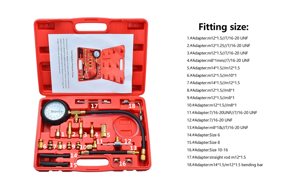 0140PSI Fuel Injection Pump Pressure Test Injector Tester Pressure