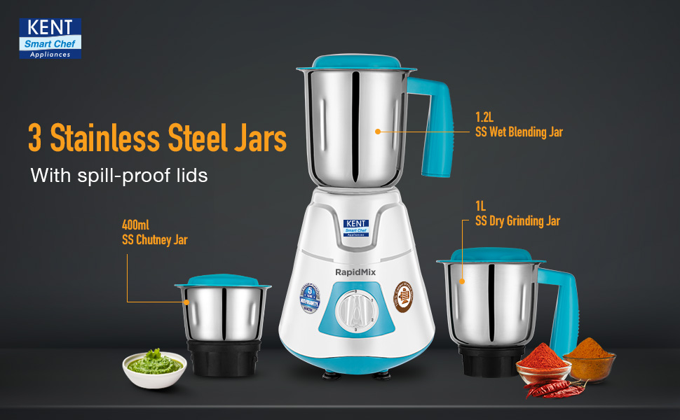 KENT Rapid Mix Mixer Grinder for Home