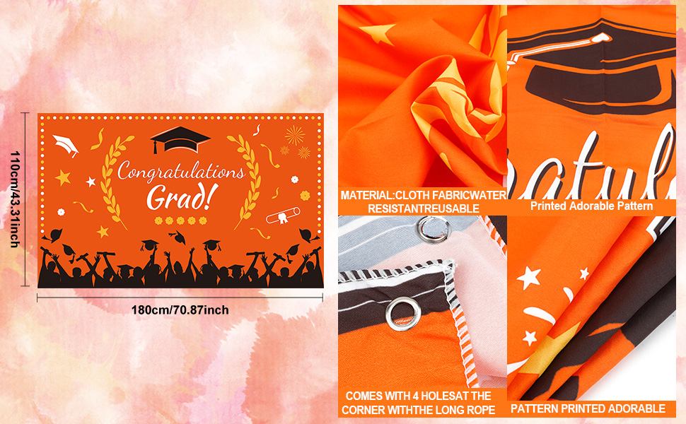 Graduation Backdrop 2023, White Graduation Banner for Class