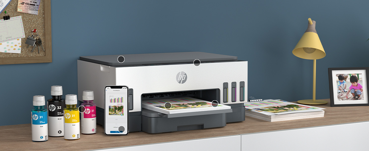 HP 28B54A Smart Tank 7005 Wireless AllinOne, Cartridge Free Ink Tank Printer, up to 3 Years of