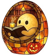 Ghost Reading Book Lamp,Halloween Ghosts Reading Night Light Up,Adorable Ghost Reading Night Ligh...