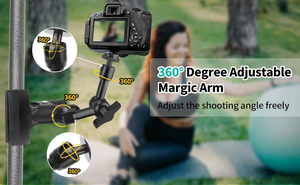 JEBUTU Super Clamp Camera Clamp Mount 5.5 Inches Magic Arm