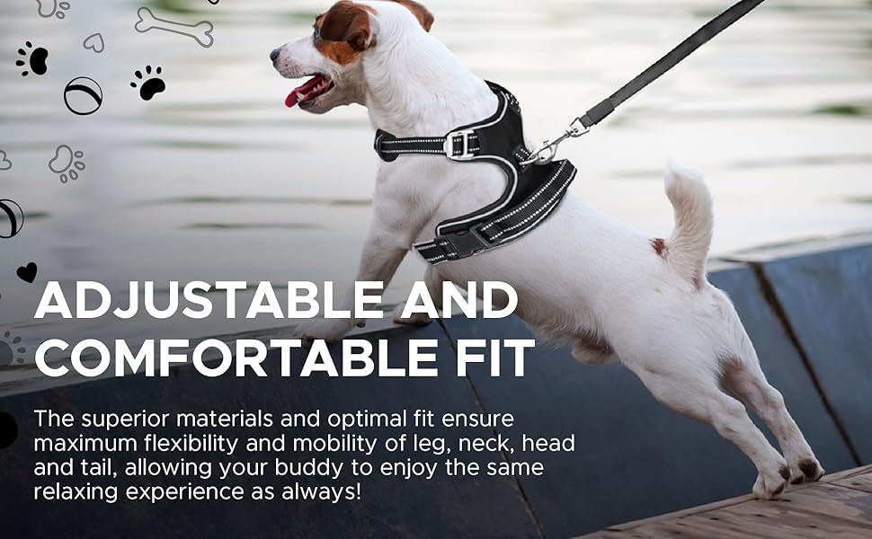 Reflective Strip Harness for Dogs Heavy Duty Anti Pulling Non Choking Dog Body Belt