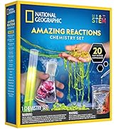 NATIONAL GEOGRAPHIC Chemistry Set for Kids - Chemistry Kit with 20 Science Experiments, Make Glow...