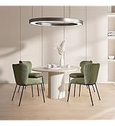 SIMTONAL Green Dining Room Chairs Set of 4, Kitchen Chairs with Black Legs