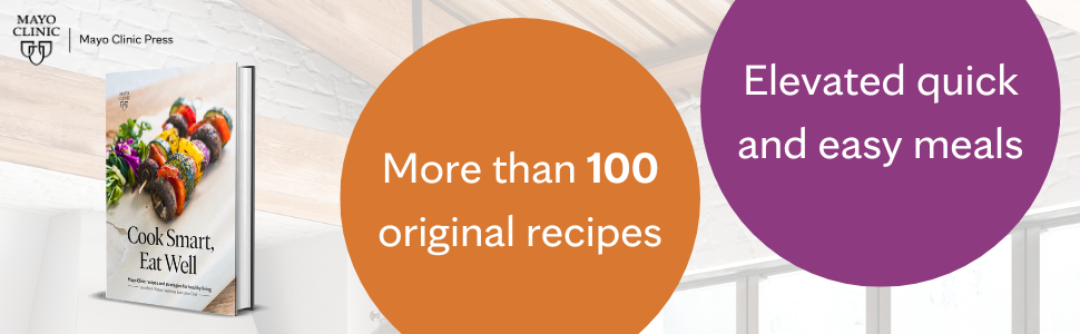 kitchen background with orange and purple circles and book cover