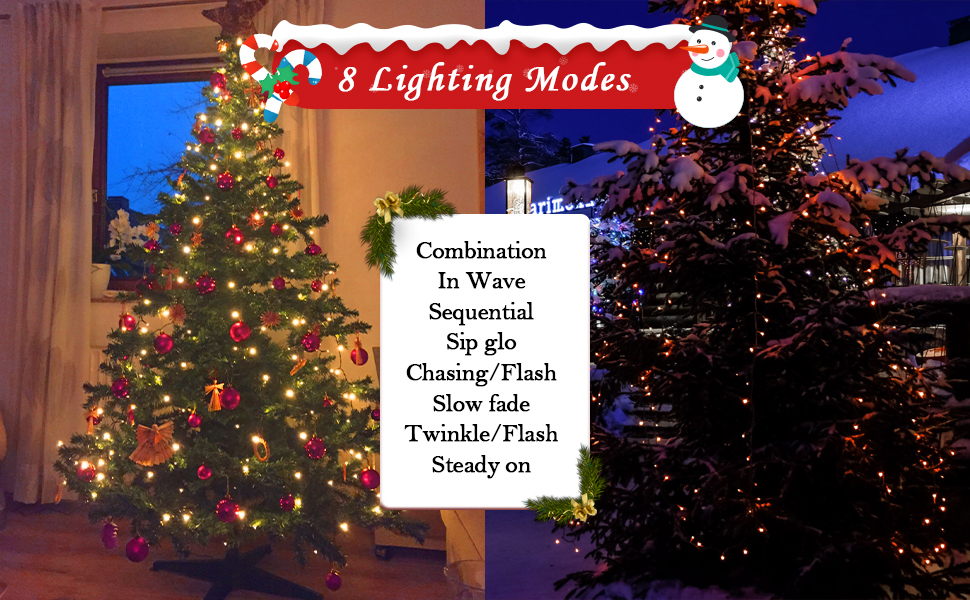 Christmas Tree Lights, aifulo 280 LED 2m * 8 Lines Fairy Lights Mains