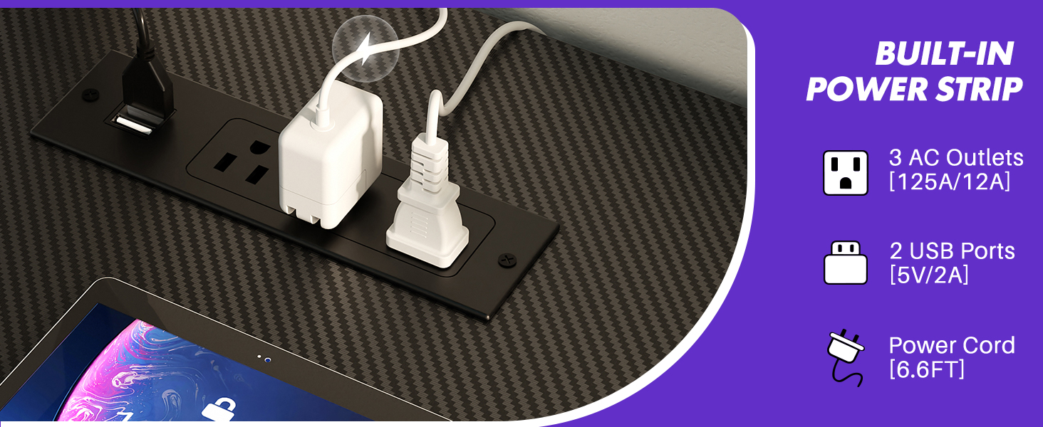 Homieasy gaming desk with charging station