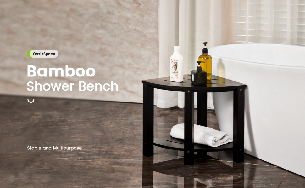 Bamboo Corner Shower Bench