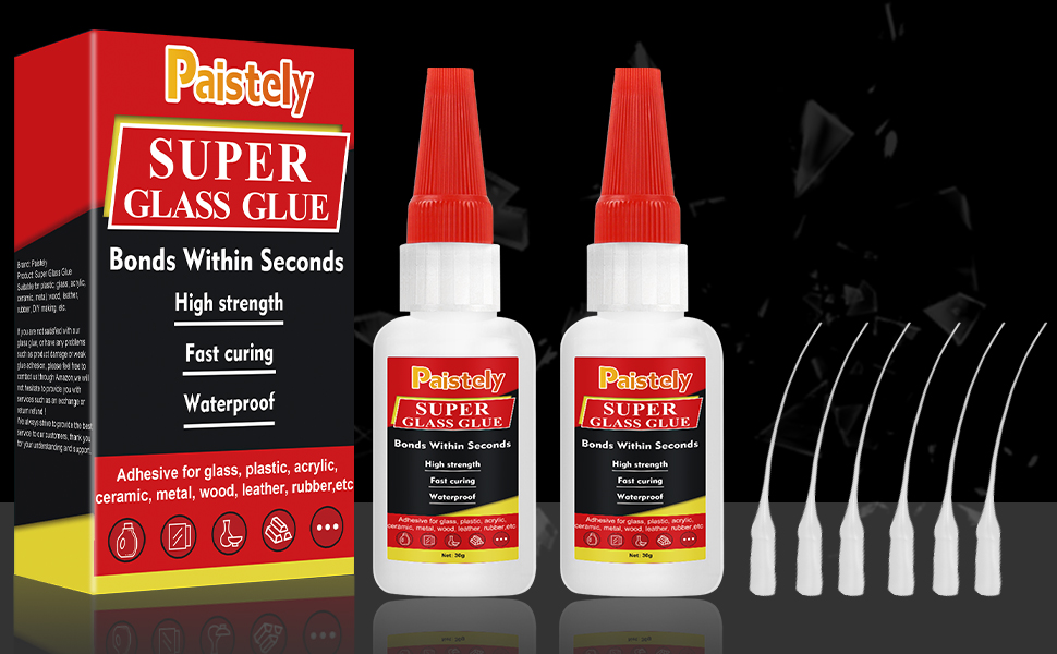 Super Glass Glue 2 Pack, Waterproof And HeatResistant Glue for Glass