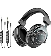 Fifine Studio Recording Monitor Over-Ear Headphones, Wired Black Headphones with Passive Noise-Ca...
