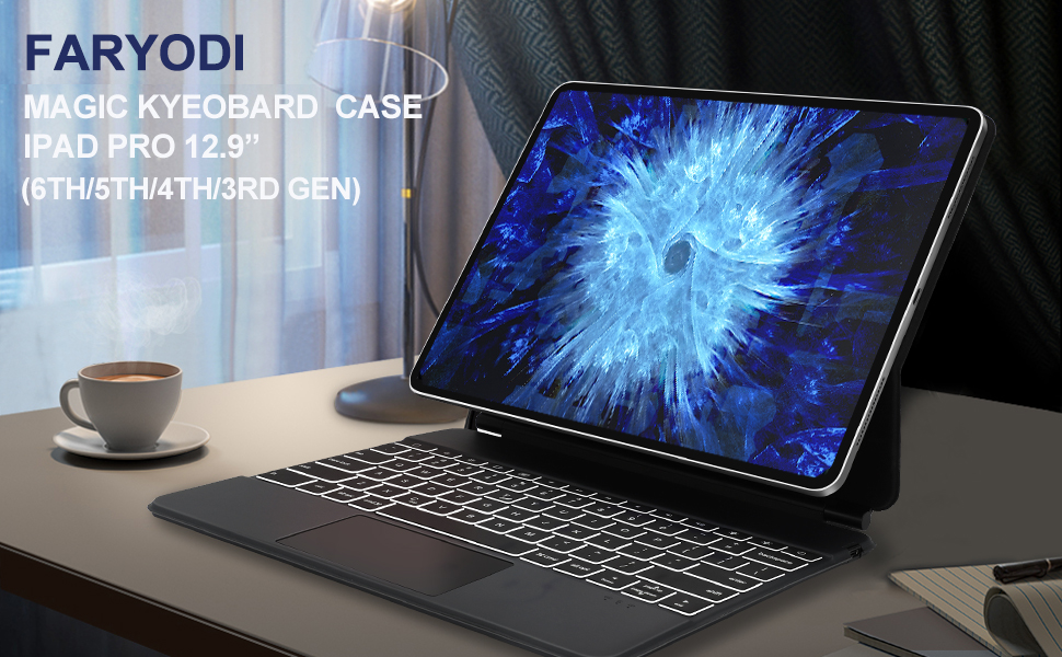 FARYODI Magic Keyboard iPad Pro 12.9, MultiTouch Trackpad