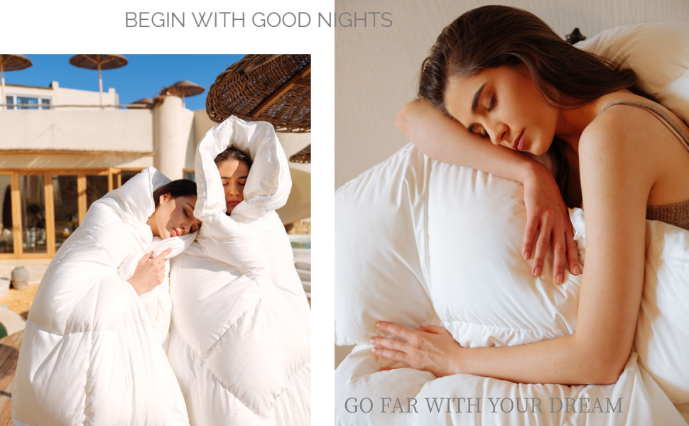 HOMCHANG GOOSE Lightweight Down Comforter King Size Summer