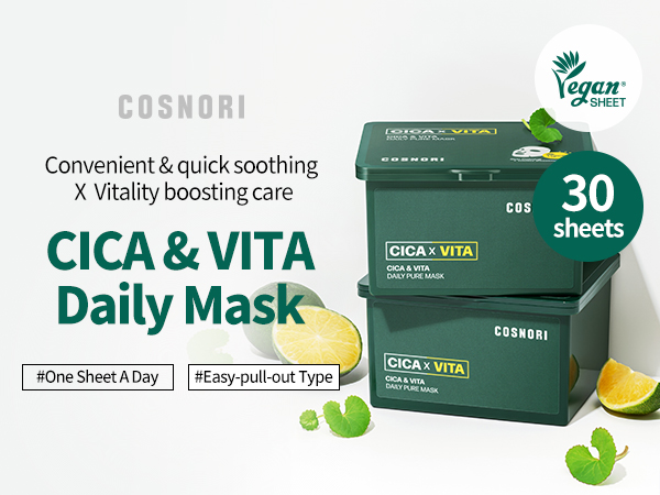 Amazon.com : COSNORI Cica X Vita Daily Pure Mask, 30 Sheets (11.8