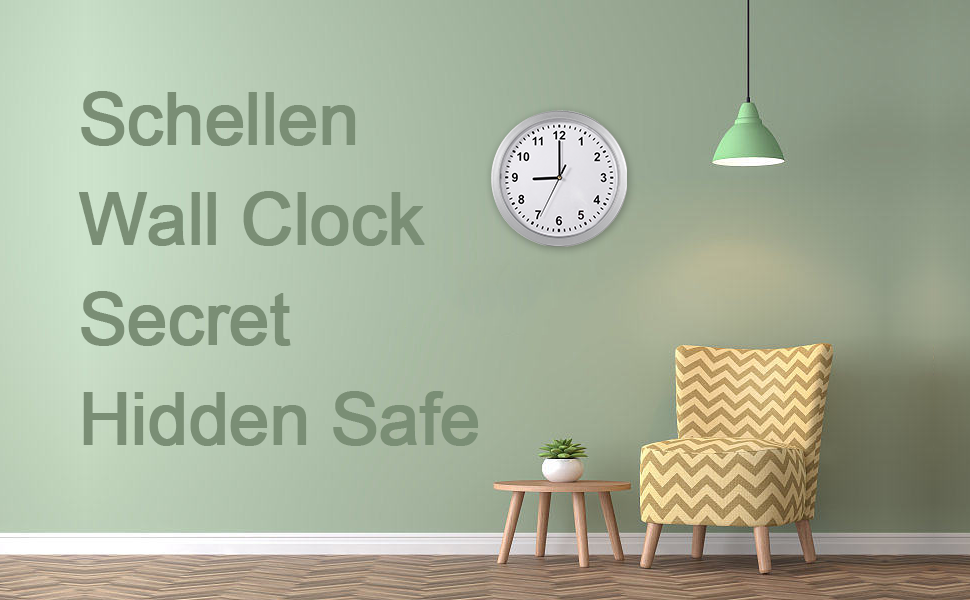 Wall Clock & Hidden Safe Box in One, 10inch Wall Safe Clock