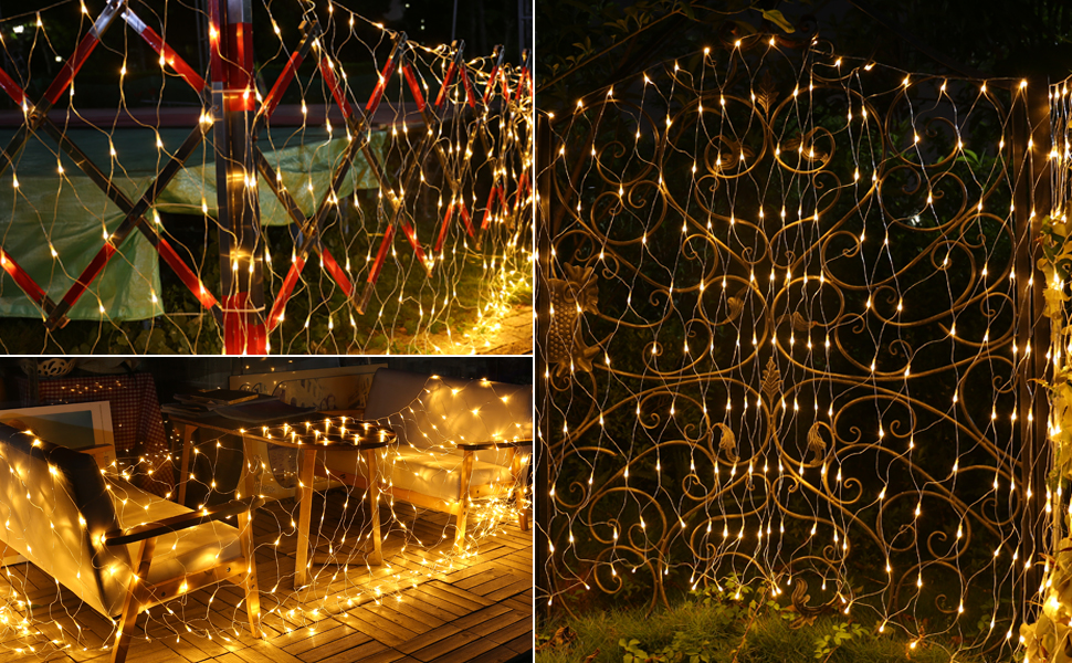 Joomer 7ft x 5ft 200 LED Christmas Net Lights, 8 Modes Timer