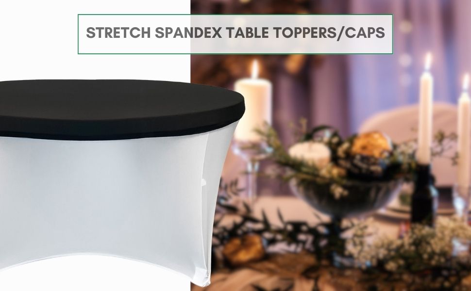 YOUR CHAIR COVERS 30 Inch Stretch Spandex Table Topper/Cap. Stretch Spandex Caps