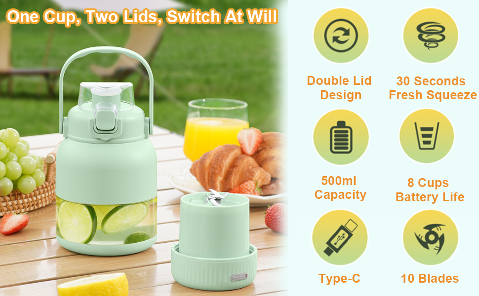 with Straw, Two Lids