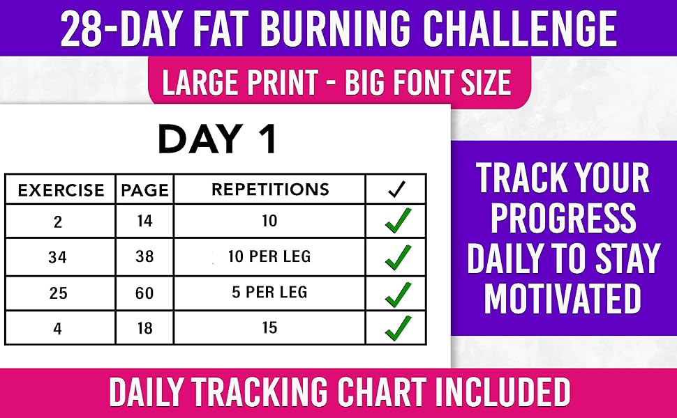 28 day fat burning challenge daily progress tracking
