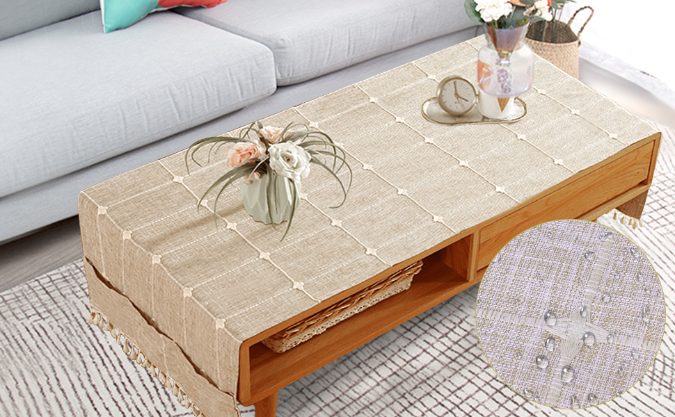 Ajerg Coffee Table Cloth, Boho Coffee Table Cover for