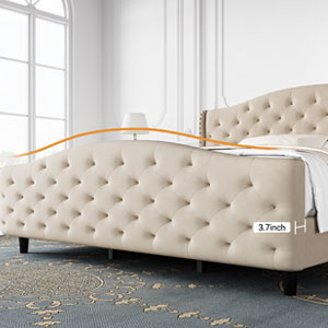 Sturdy and Heavy Duty Bed Frame with Stylish Headboard