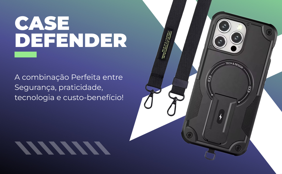 Capinha blindada defender com magsafe e alça
