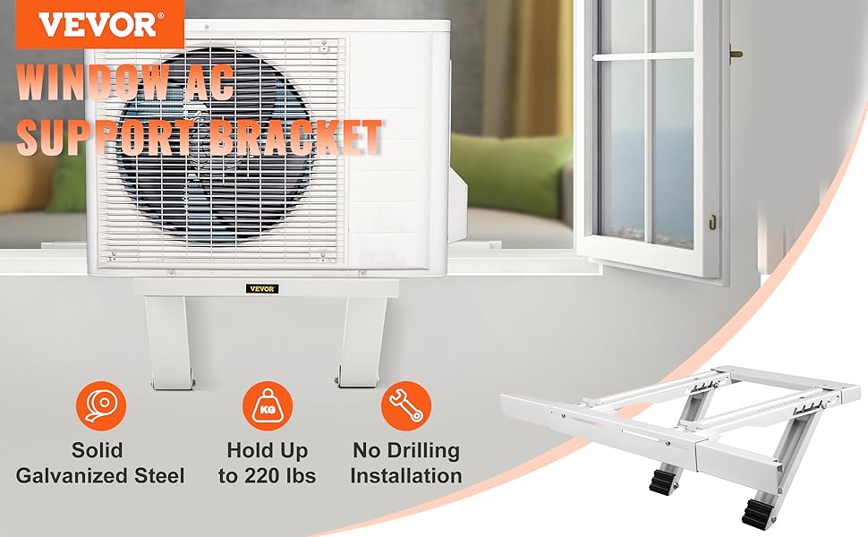 VEVOR Air Conditioner Supporting Bracket, Max. 220 lbs Loading, Heavy Duty Steel Construction