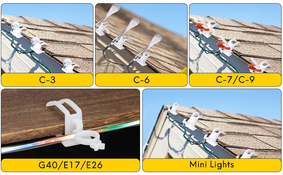Sekmet 100pcs Holiday Light Clips Christmas Light Hooks