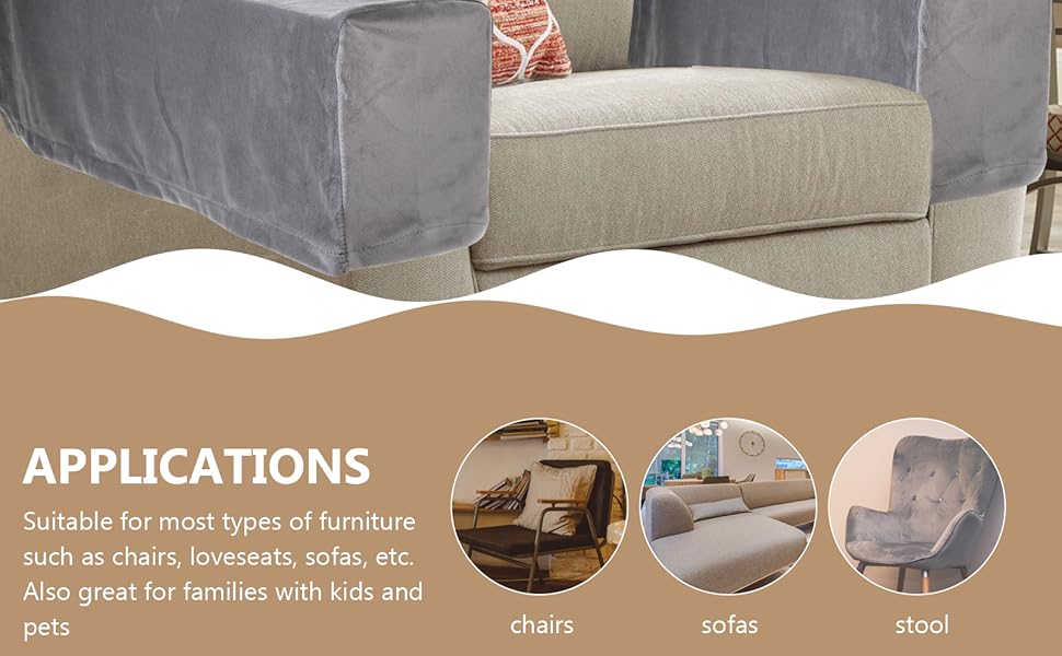 BESPORTBLE Set of 2 Sofa Armrest Covers, Stretch Armchair