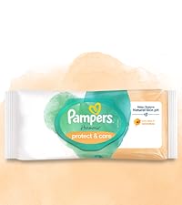 Draufsicht auf Pampers Harmonie Protect &amp;amp;amp;amp; Care Feuchttücher.