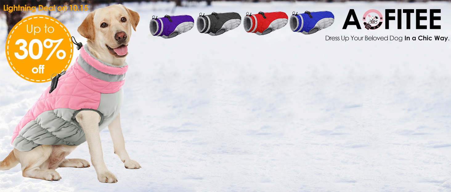 AOFITEE Small Dog Winter Coat, Waterproof Dog Winter