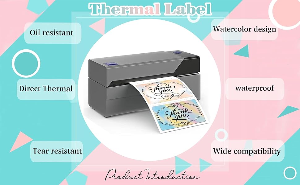 Color Rectangle Thermal Label