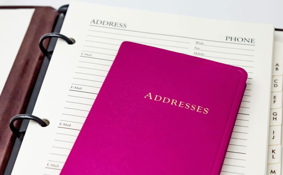 Gallery Leather Small Address Book with Alphabetical Tabs