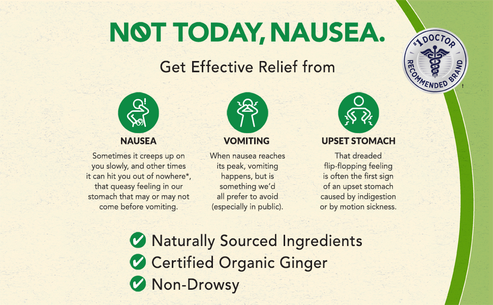 Gravol Ginger Tablets, Nausea & Upset Stomach Relief, Non Drowsy, 20 mg