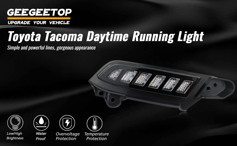 GEEGEETOP FulL LED DRL Lens Front Headlight Side Marker