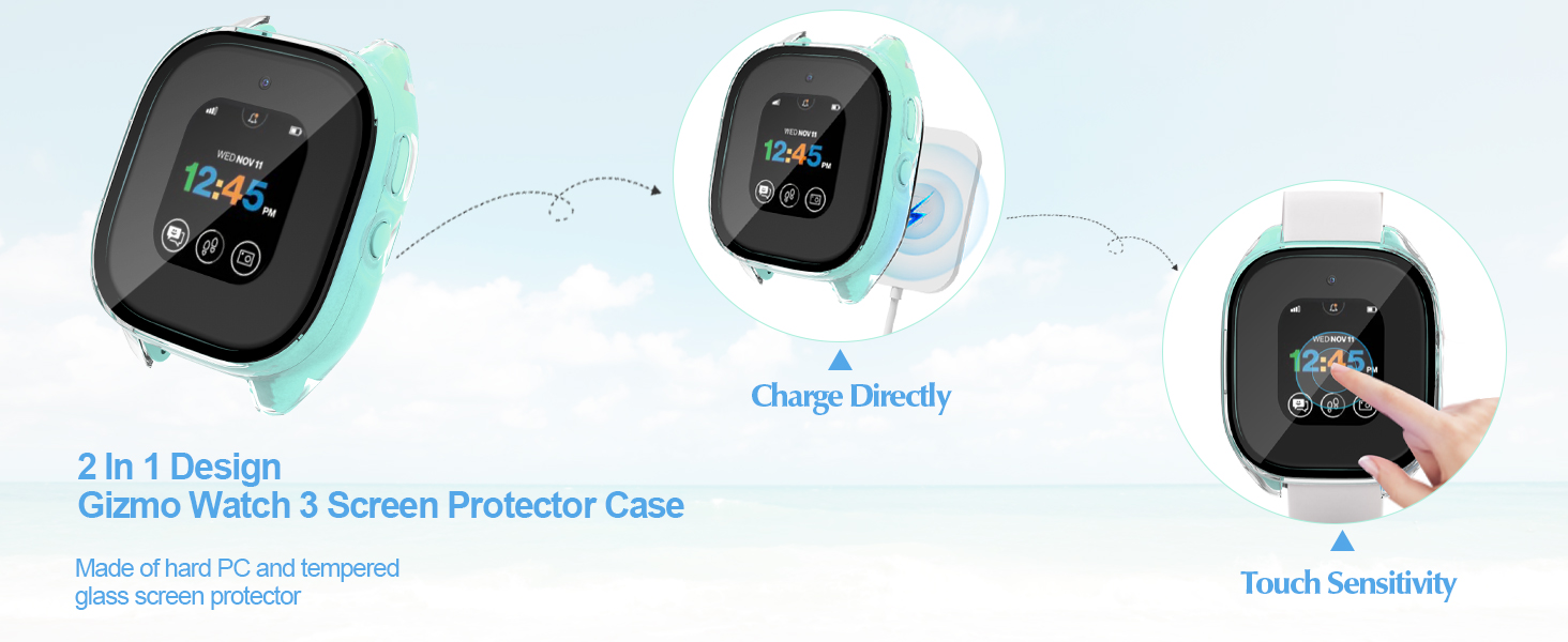 2 Pack Protective Case for Verizon Gizmo Watch 3 Screen