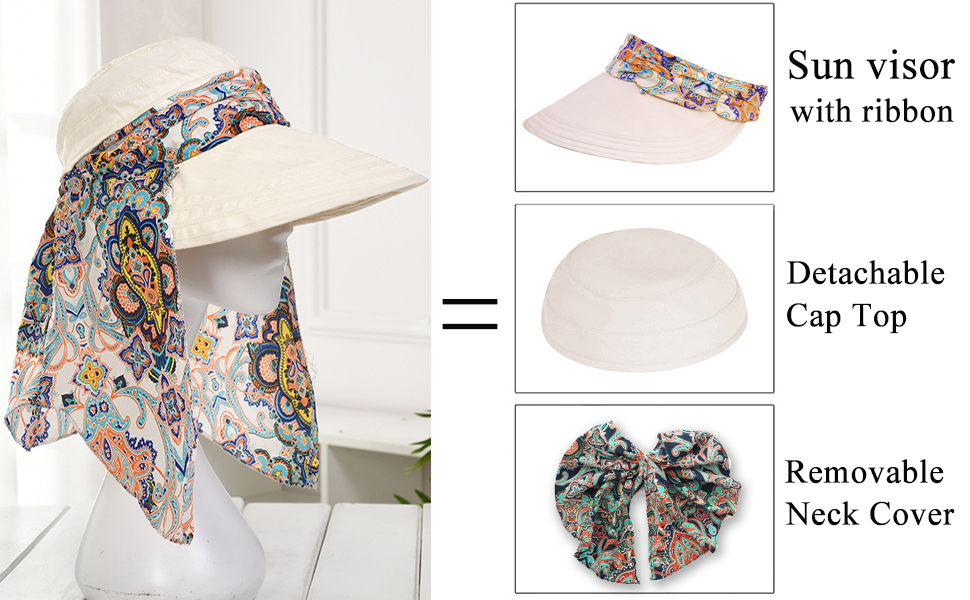 KXF summer sunhat beach sun hat sun cap for women lady sun visor travel foldable packable sunhat