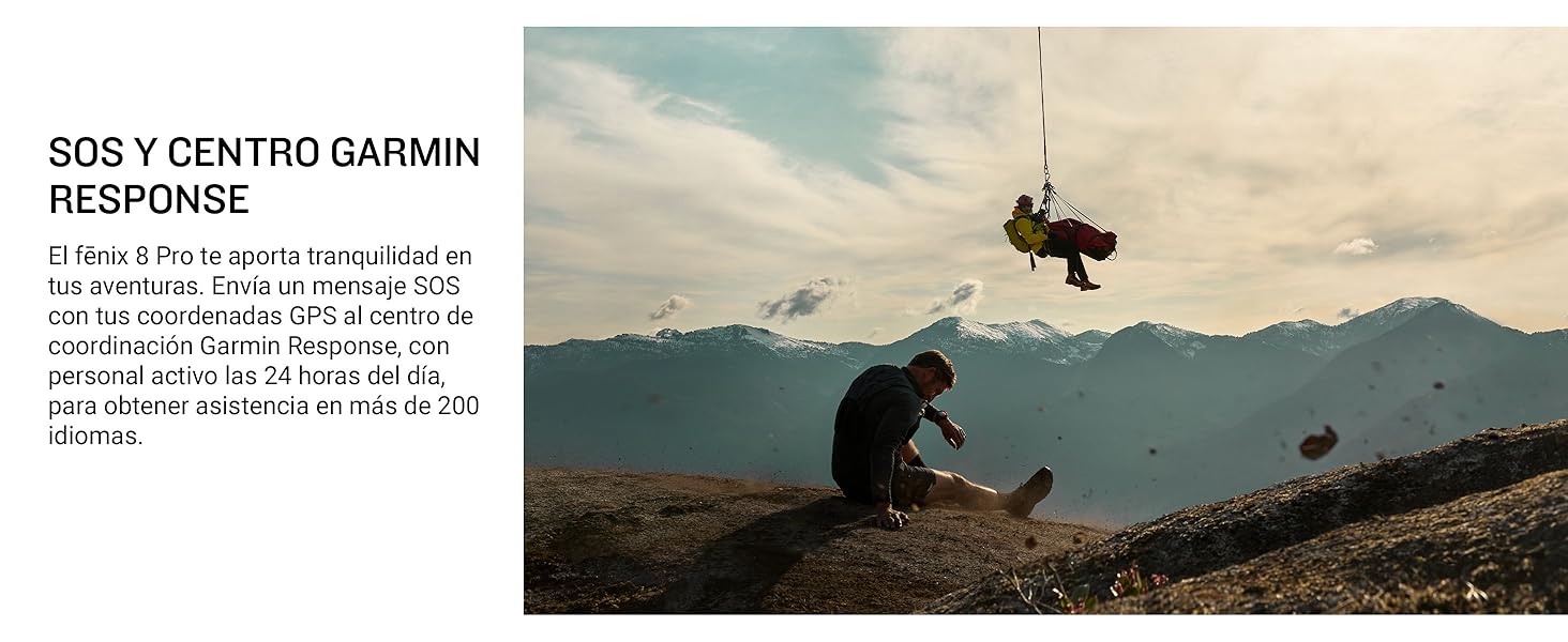 El texto dice «RESPUESTA» seguido de fotografías de deportes de acción que muestran a personas realizando maniobras aéreas contra el fondo del cielo.