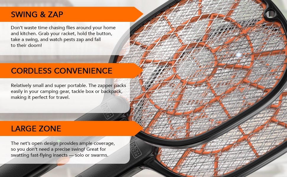 Black + Decker Electric Fly Swatter & Fly Zapper Bug