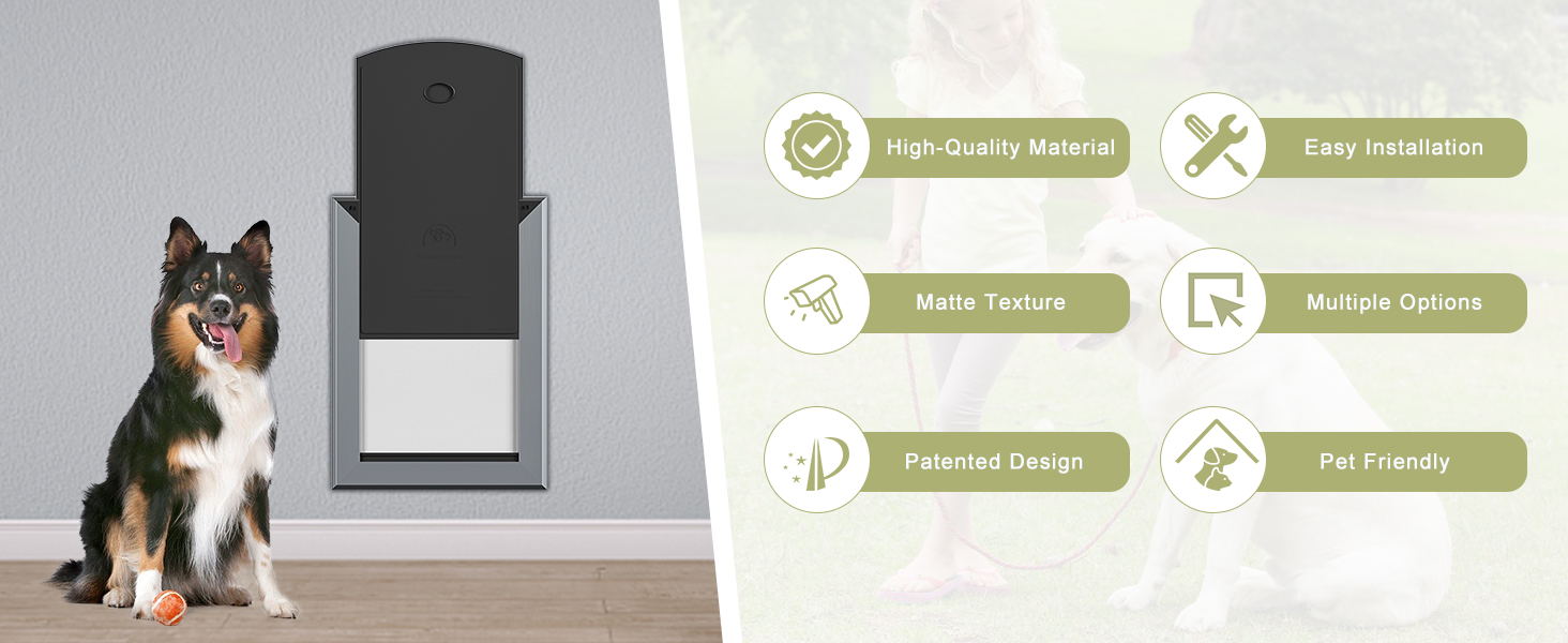 FreeStanding Extra Large Dog Door for Wall, Dog Door with