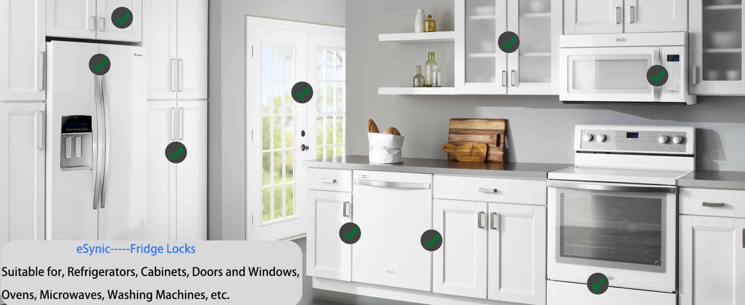 eSynic 2Pcs Fridge Lock Refrigerator Lock Fridge Locks for