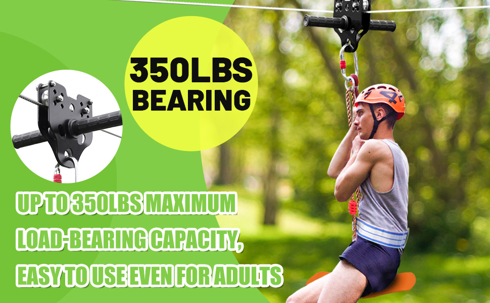 Zipline Kits for Backyard Kids,with 6ft Zipline Spring